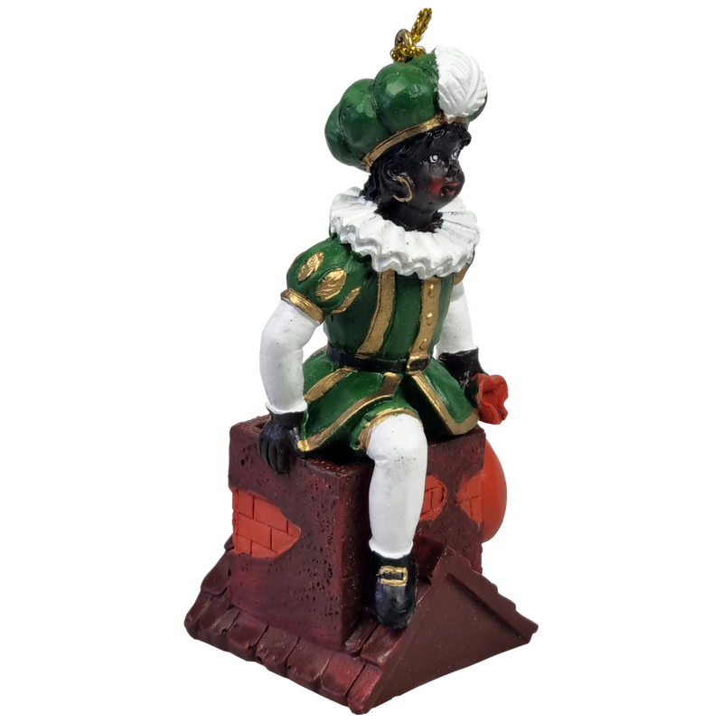 Zwarte Piet op schoorsteen