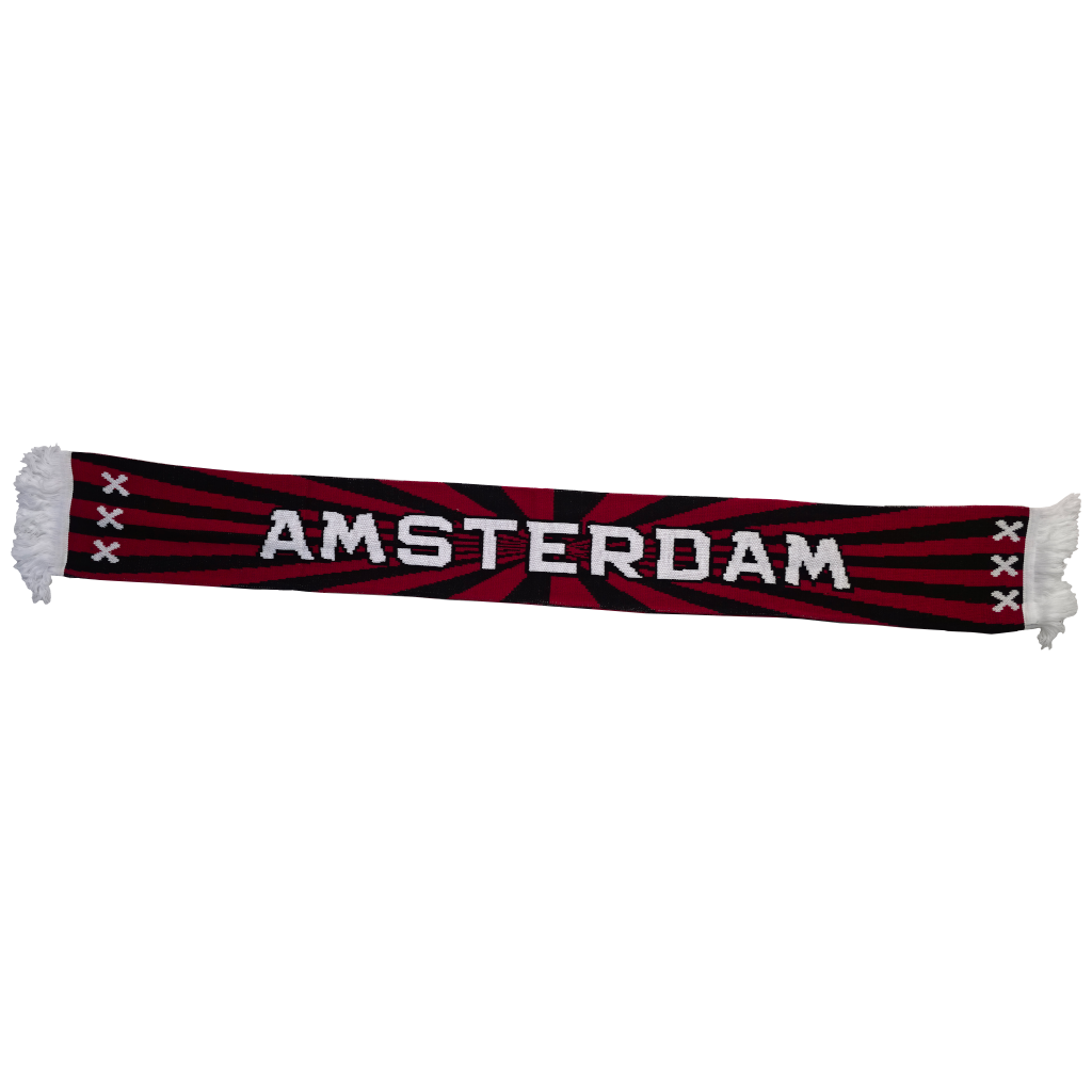 Sjaal Amsterdam rood/zwart strepen