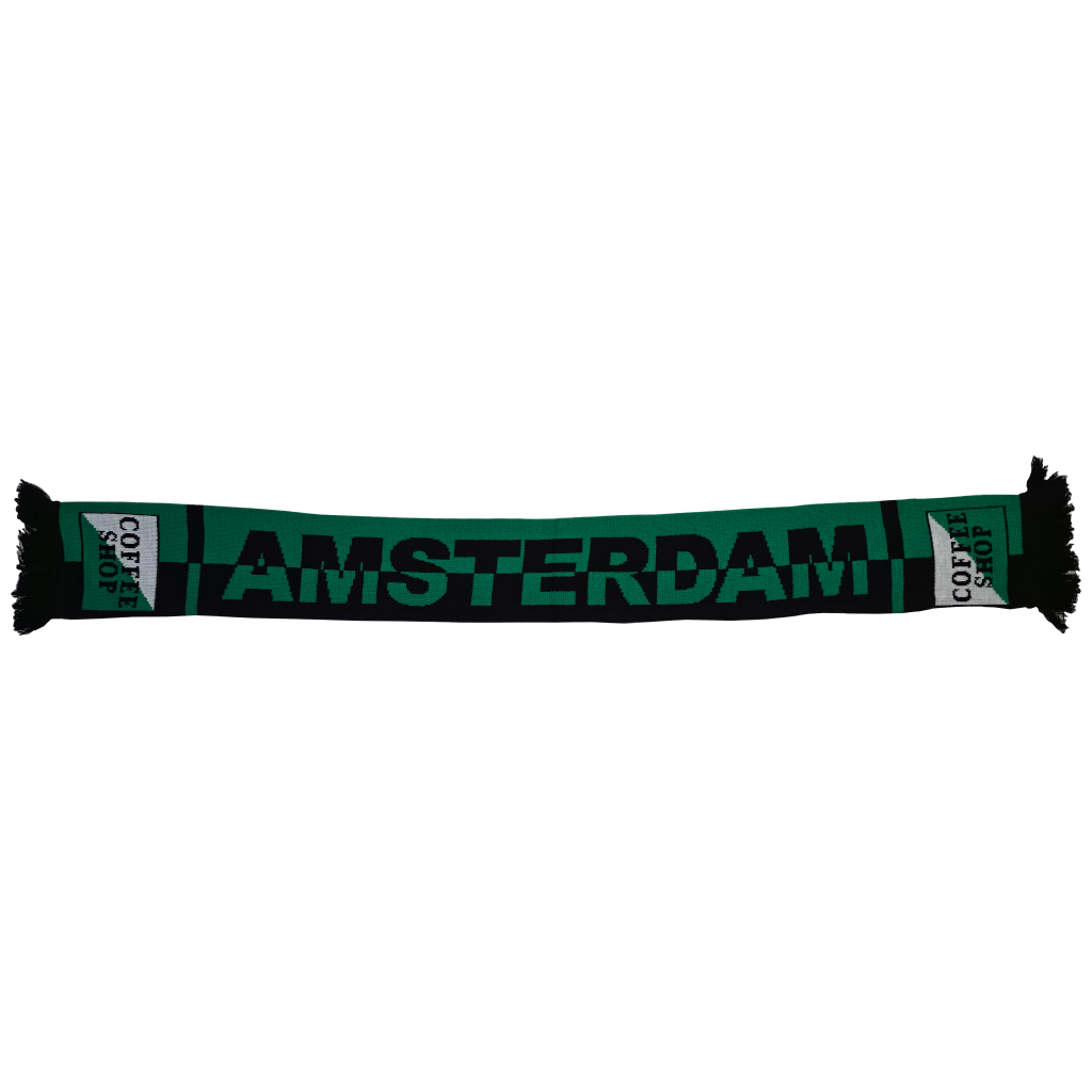 Sjaal Amsterdam coffee groen/zwart