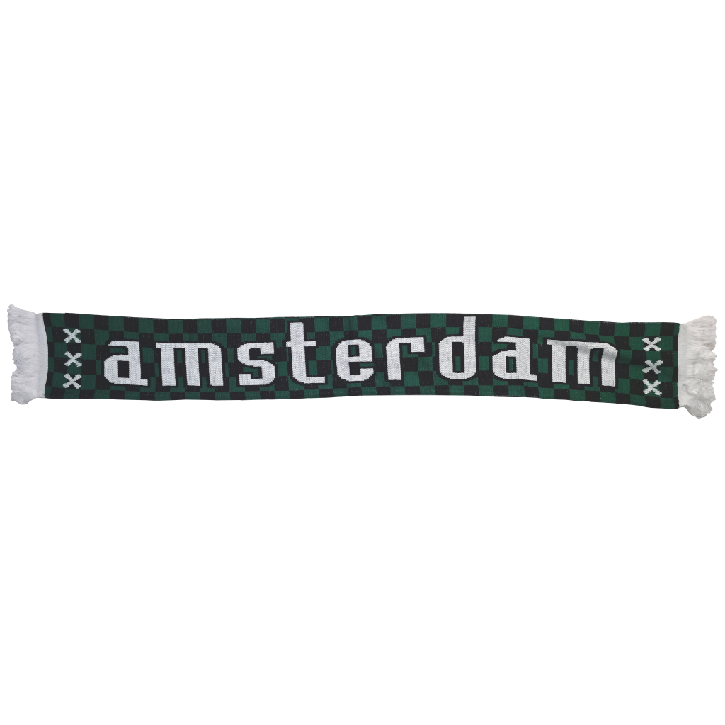 Sjaal Amsterdam groen/zwart geblokt