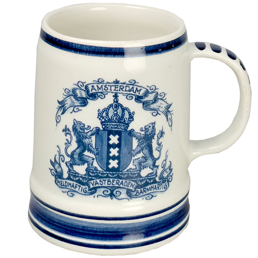 Delfts blauwe Bierpul Amsterdam 8,5 cm