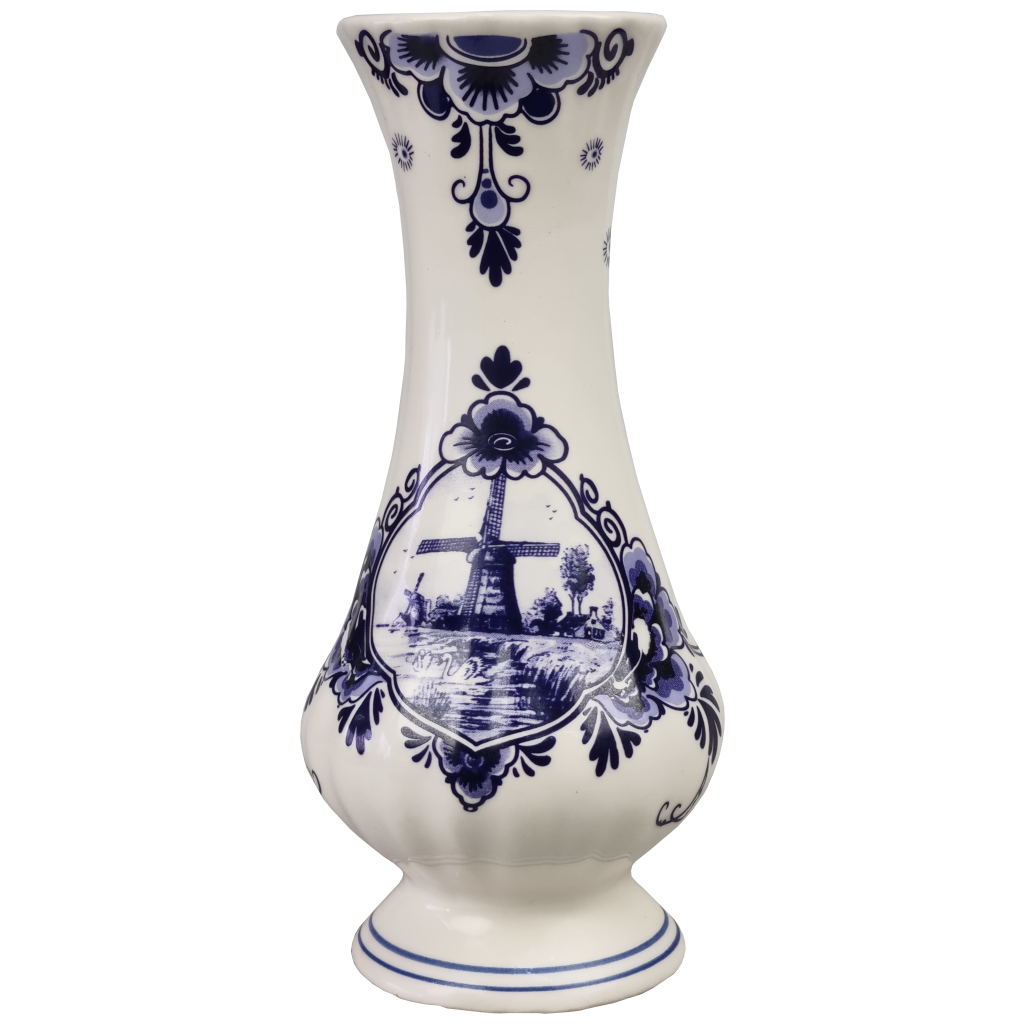 Delfts blauwe Vaas rond, 17 cm