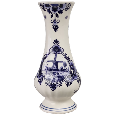 Delfts blauwe Vaas rond, 17 cm