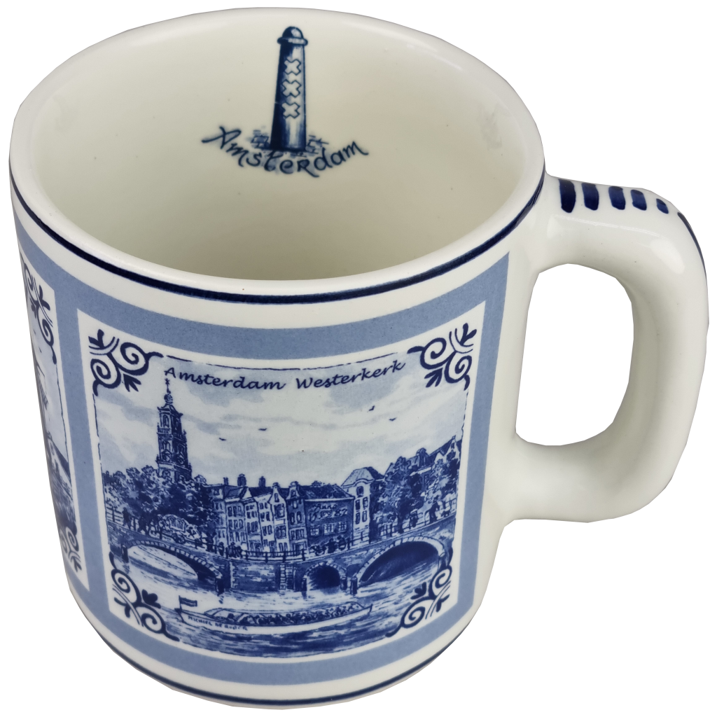 Delfts blauwe Mok Amsterdam groot