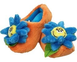 Pantoffelklomp Happy Flower oranje, Selecteer je favoriete maat: Maat 16-17