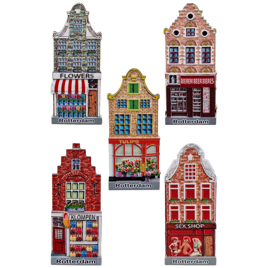 Magneet Rotterdam, gevelhuisje - print