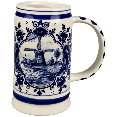 Delfts blauwe Bierpul Holland 16.5 cm