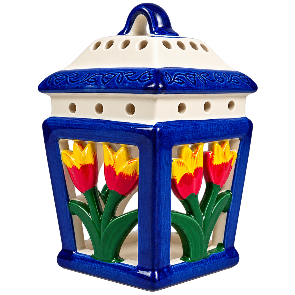 Delfts blauwe Lantaarn met tulp