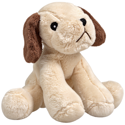 Mini Animals - Beige hond met bruine oren - 12 cm