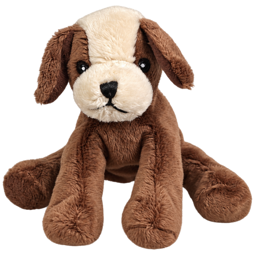 Mini Animals - Bruine hond met beige bekje - 12 cm