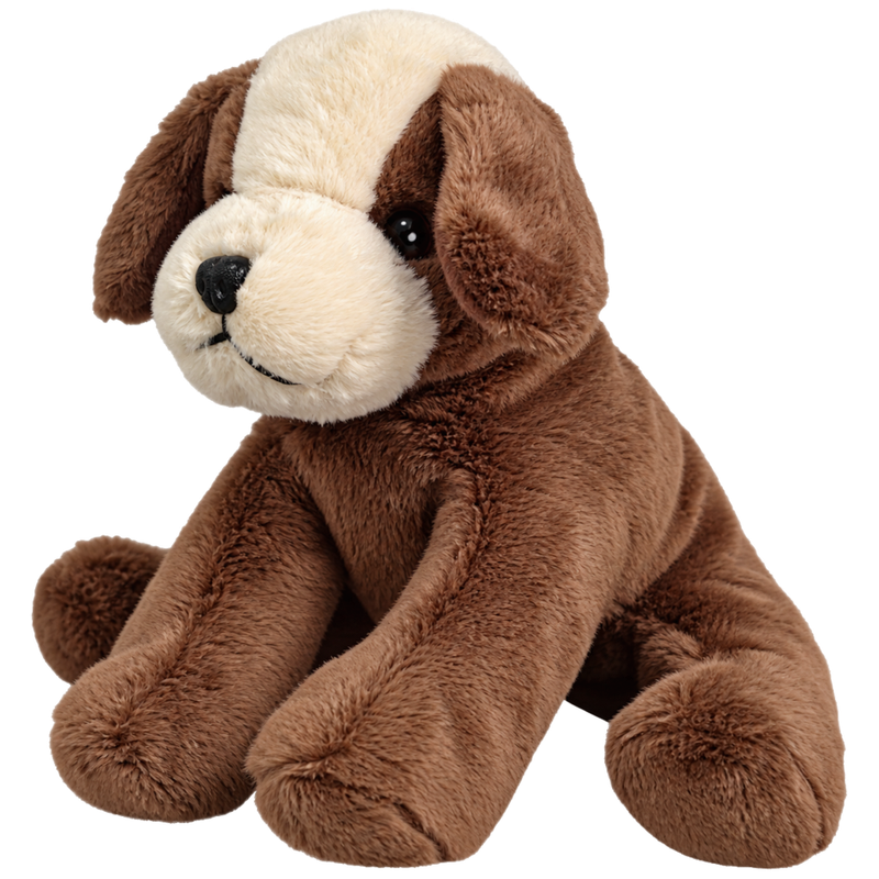 Mini Animals - Bruine hond met beige bekje - 12 cm