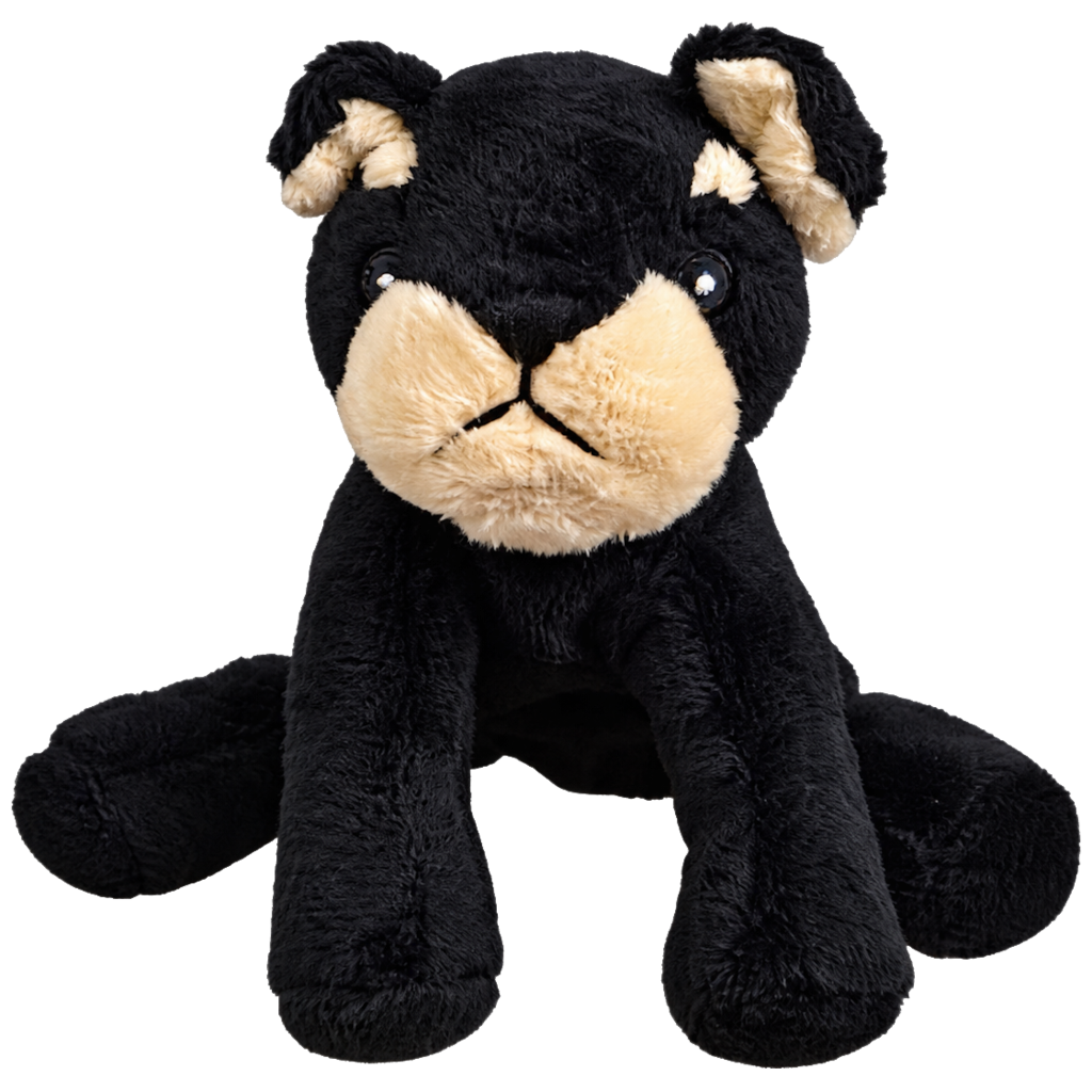 Mini Animals - Zwarte hond met beige bekje - 12 cm