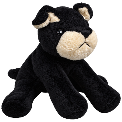 Mini Animals - Zwarte hond met beige bekje - 12 cm