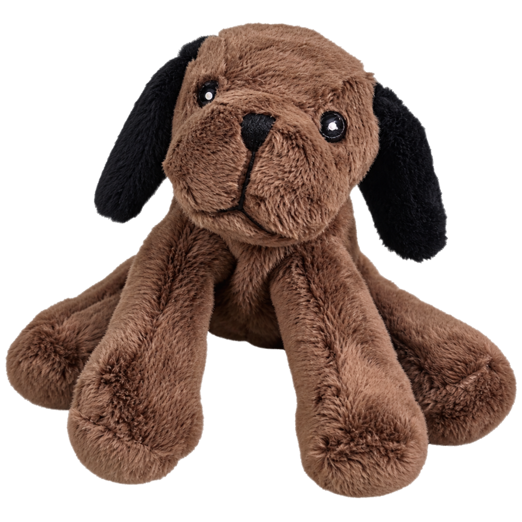 Mini Animals - Bruine hond met zwarte oren - 12 cm