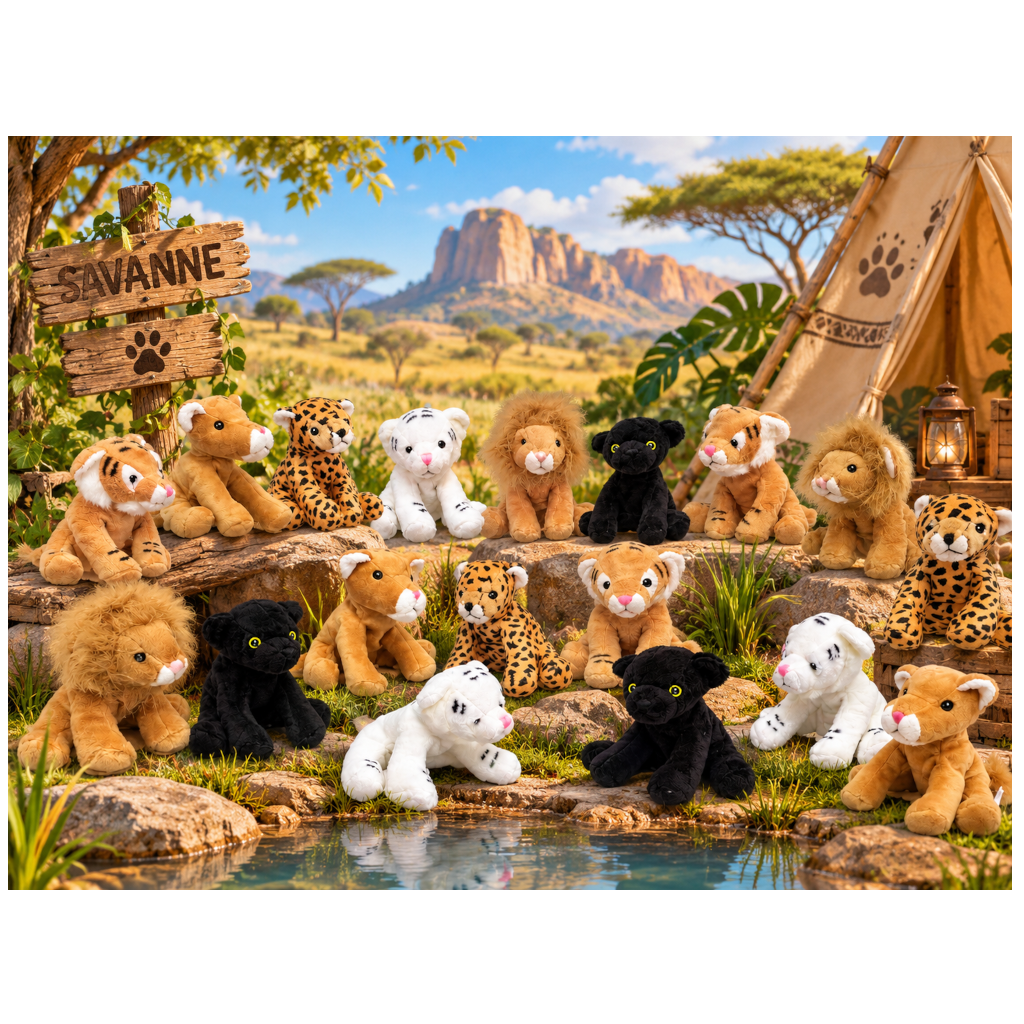 Mini-Animals - Set Grote Katachtige 18pcs 6assorti -12cm
