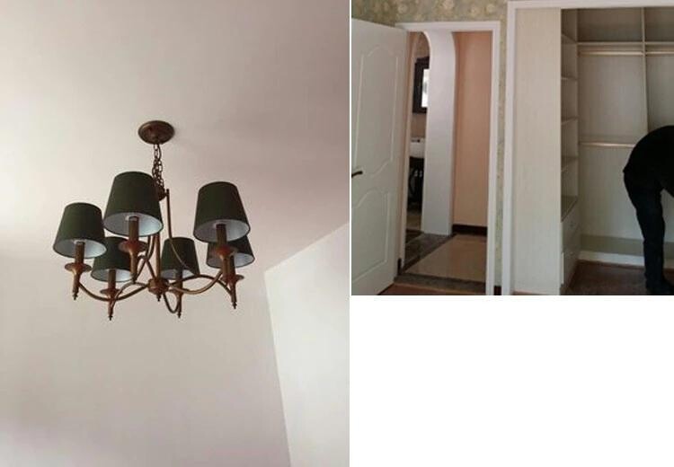Vintage Home Lighting Chandeliers Indoor Bedroom light Fixtures Grey Green Fabric lampshade Copper Iron Chandelier E14 110-240V