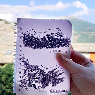 sketchbook Bardonecchia 2022 original handmade - album originale sulle montagne olimpiche
