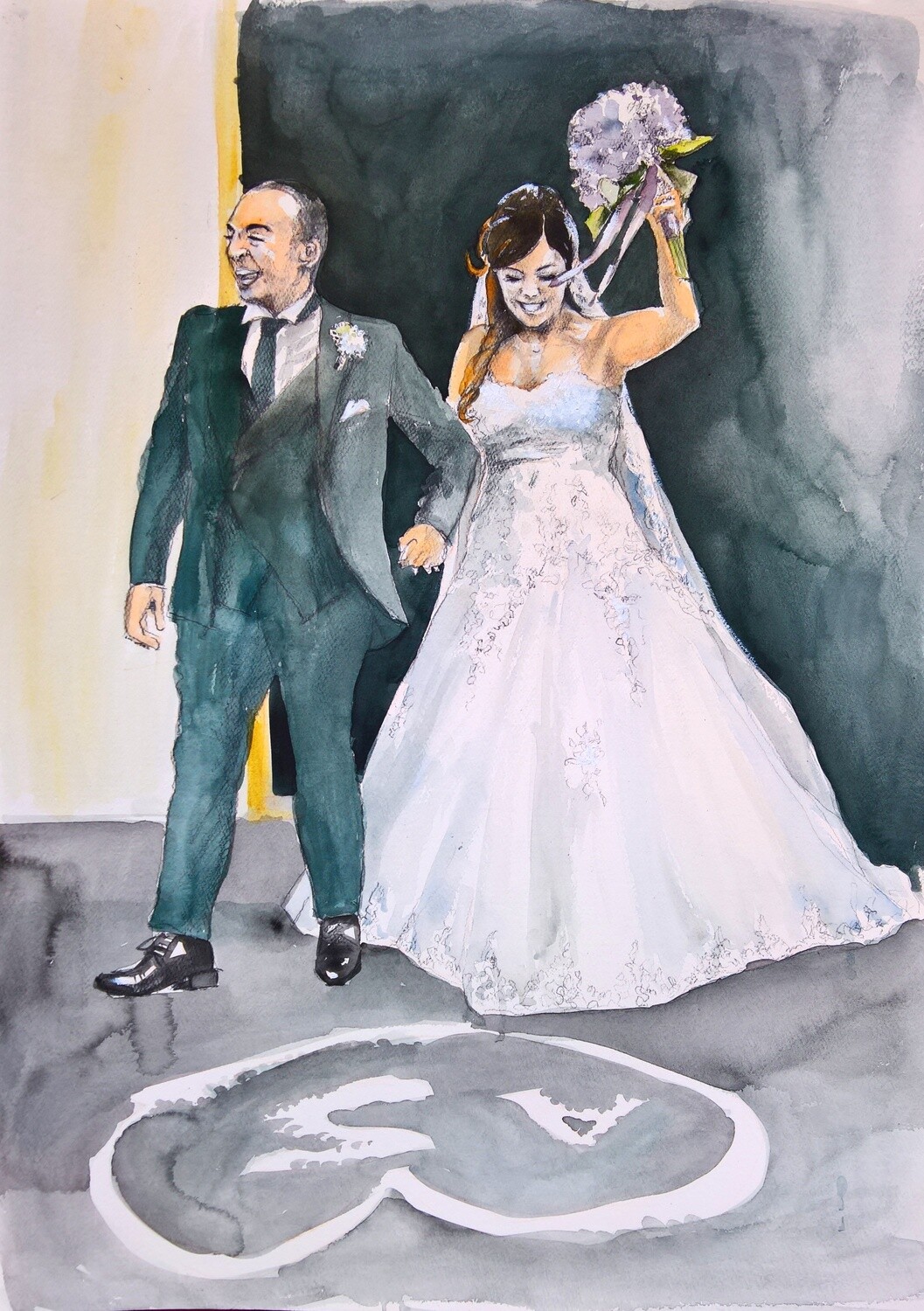 watercolor portrait from your photo * ritratto acquerello su carta da tua foto
