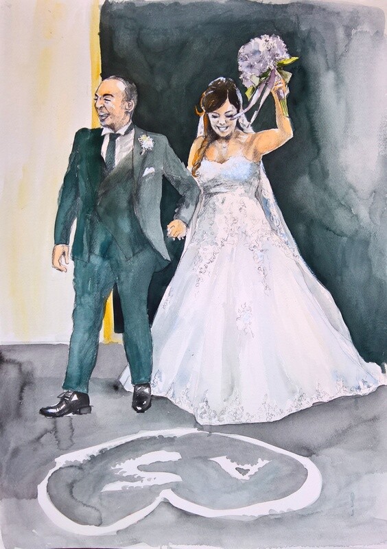 watercolor portrait from your photo * ritratto acquerello su carta da tua foto