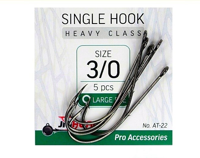 Single Hooks Heavy Class AT-22 (vienšakiai kabliukai didele ausele) # 3/0