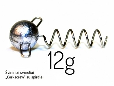 Švininiai svareliai „Corkscrew“ su spirale - 12 g