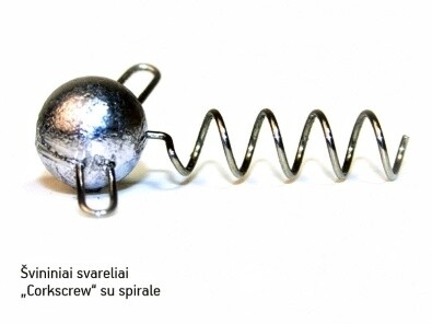 Švininiai svareliai „Corkscrew“ su spirale