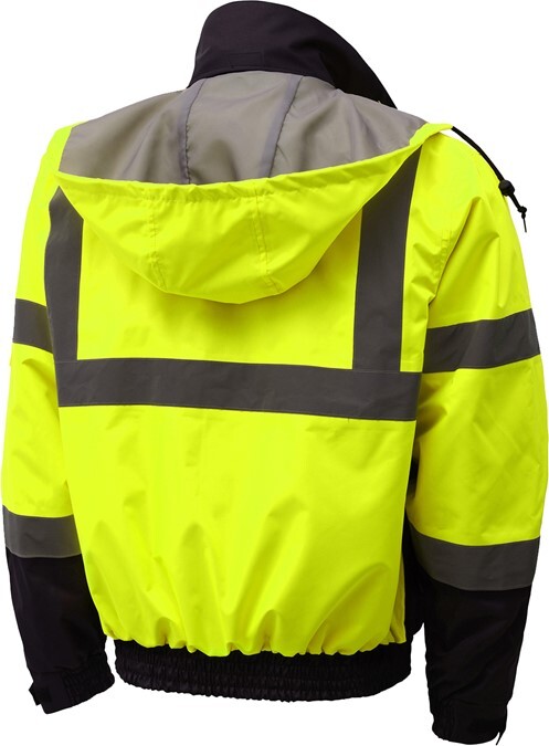 Waterproof Three Season Bomber Safety Jacket/Zip Out Liner