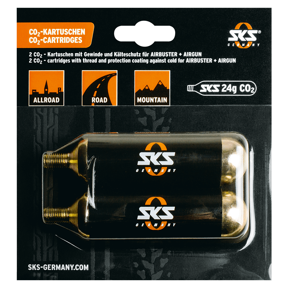 Pomp SKS co2 cartridge 24gr (airgun/airbuster) 2 stuks