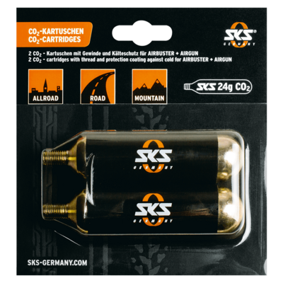 Pomp SKS co2 cartridge 24gr (airgun/airbuster) 2 stuks