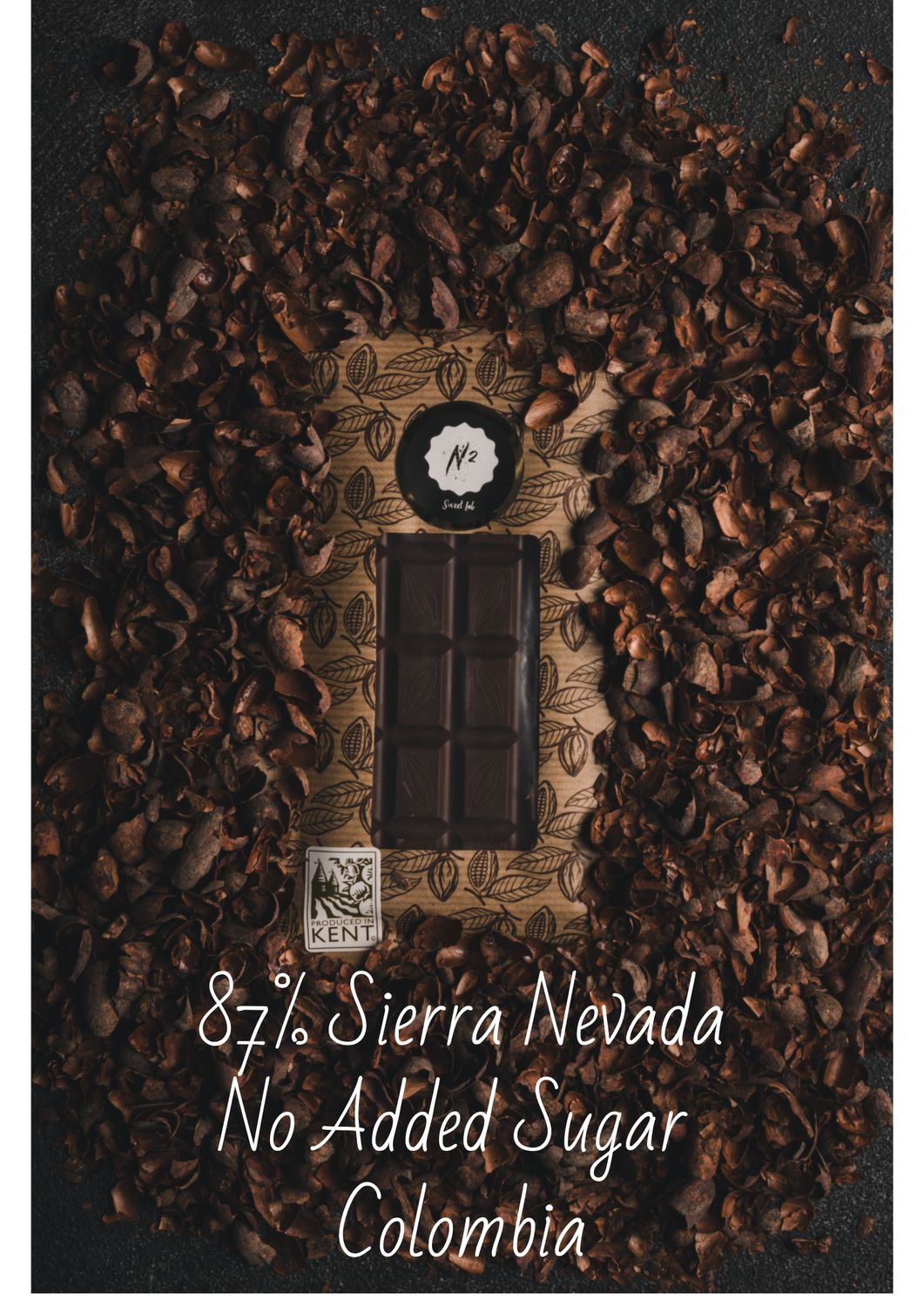 Bean to Bar 87% Sierra Nevada No Added Sugar Dark Chocolate -Colombia
