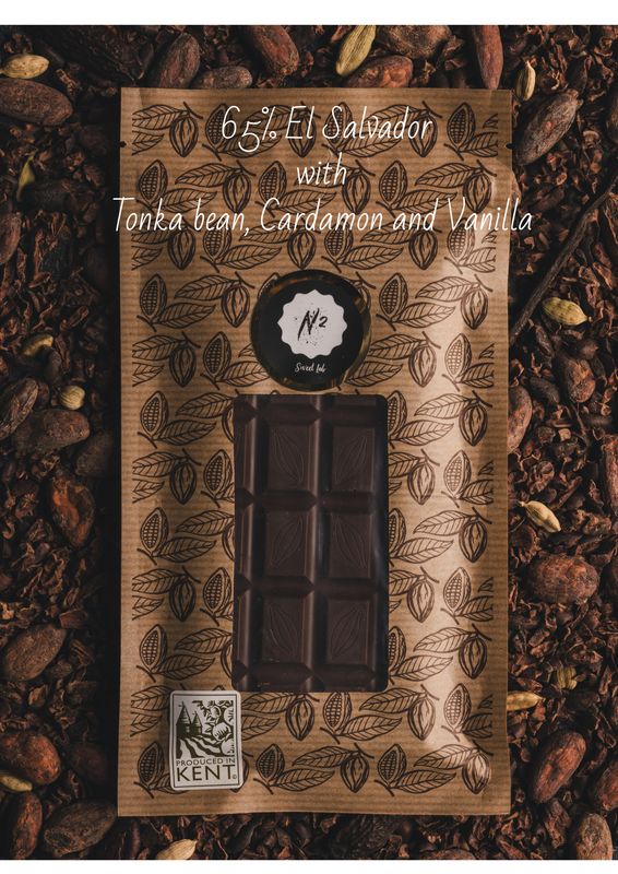 Aged Bean To Bar 65% El Salvador Dark Chocolate  with Tonka bean, Cardamom and Vanilla