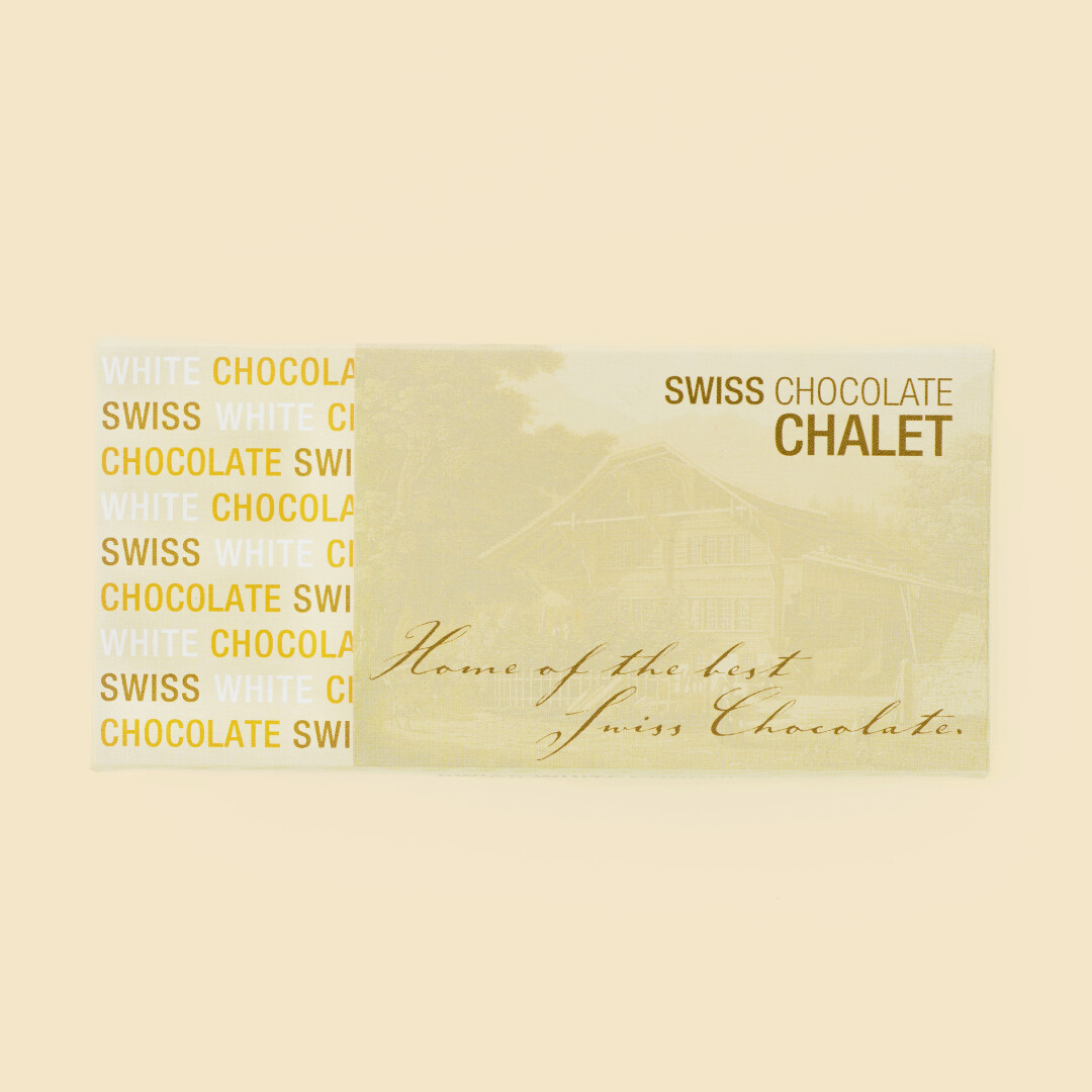 Weisse Schokolade mit Nougatsplitter Swiss Chocolate Chalet, Stk.