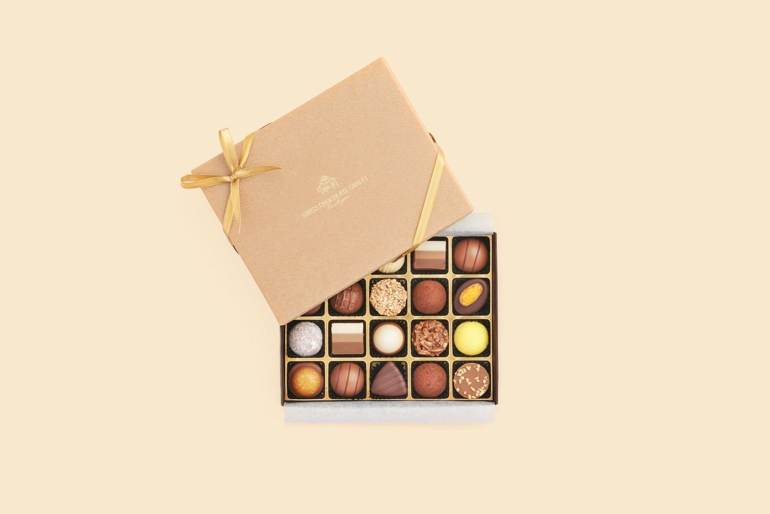 Gemischte Truffes & Pralinen Box, mit Alkohol, 20 Stk.