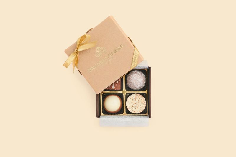 Gemischte Truffes & Pralinen Box, ohne Alkohol, 4 Stk.