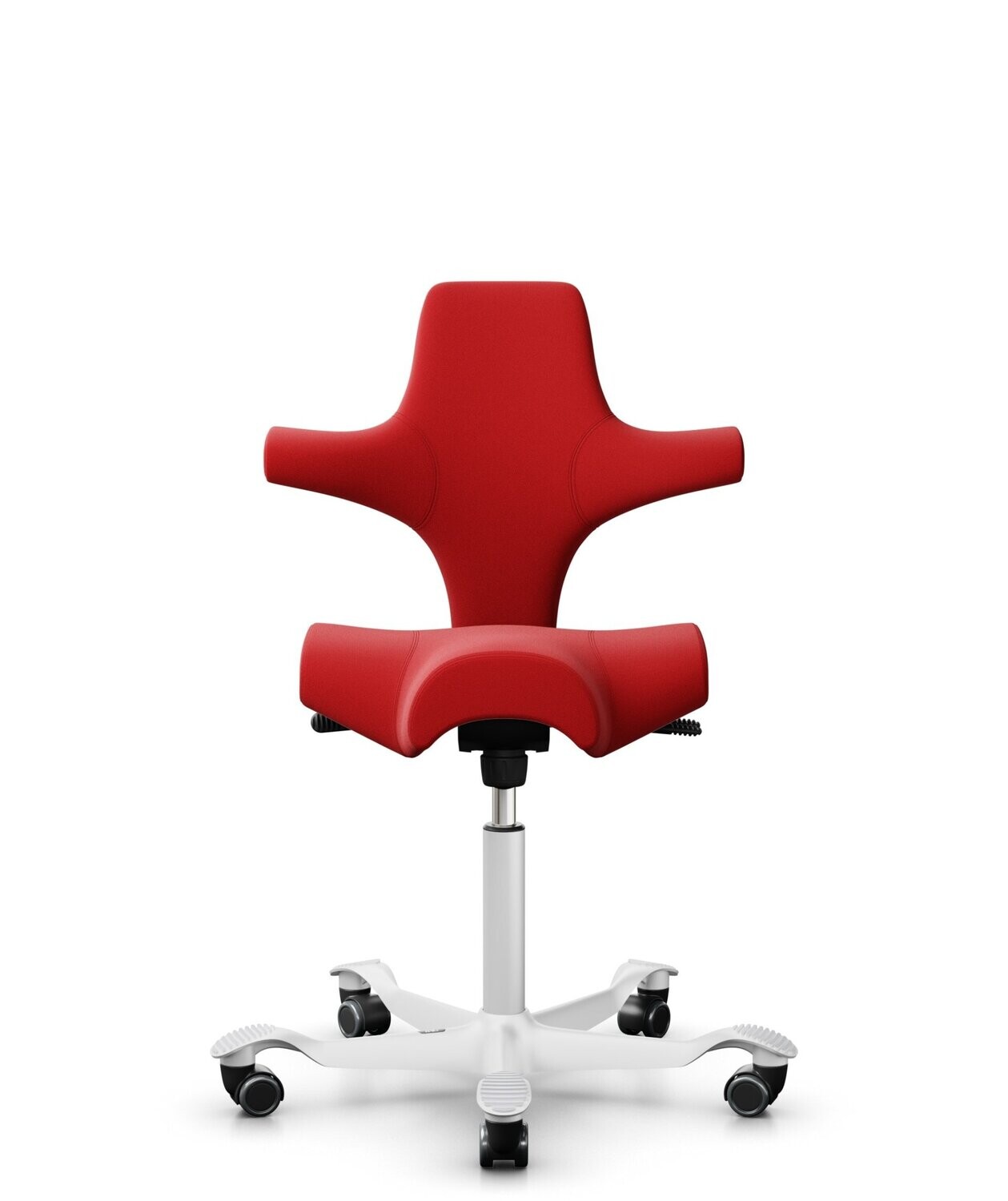 HÅG Capisco 8106, Fabric: Red Extreme EXR079, Foot: White, Footrest: Without, Rollers: Hard for soft floor