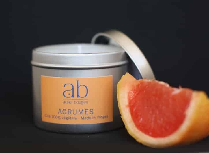 Duftkerze aus Pflanzenwachs Metalldose, Duft: Citrus
