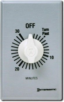 Intermatic FF30MC 30-Minute Spring Wound Countdown Wall Timer, Brushed Metal