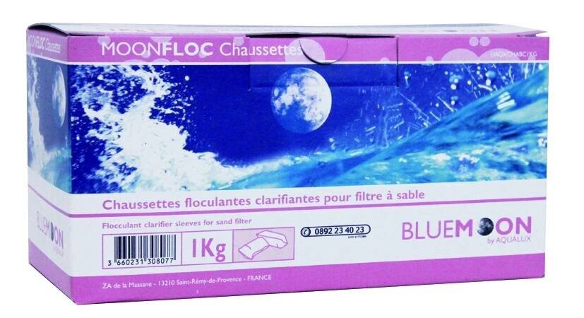 BOÎTE DE 1KG DE FLOCULANT EN CHAUSSETTES BLUEMOON