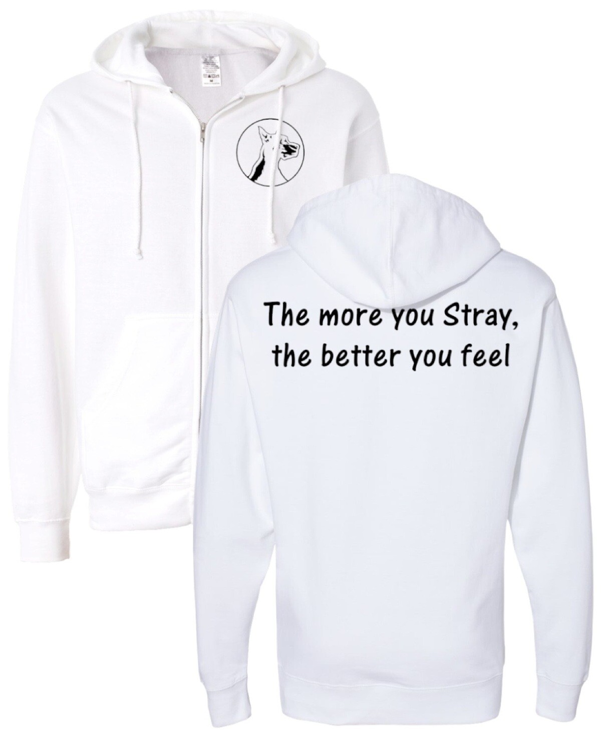 White zip-up hoodie