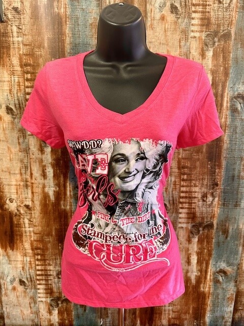 Hot Pink Dolly V-Neck Tee