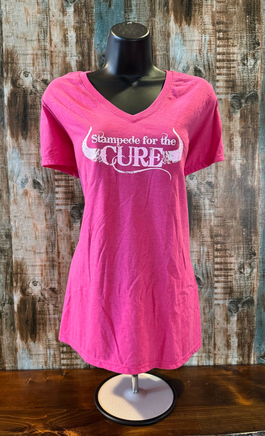 Hot pink V neck T-shirt