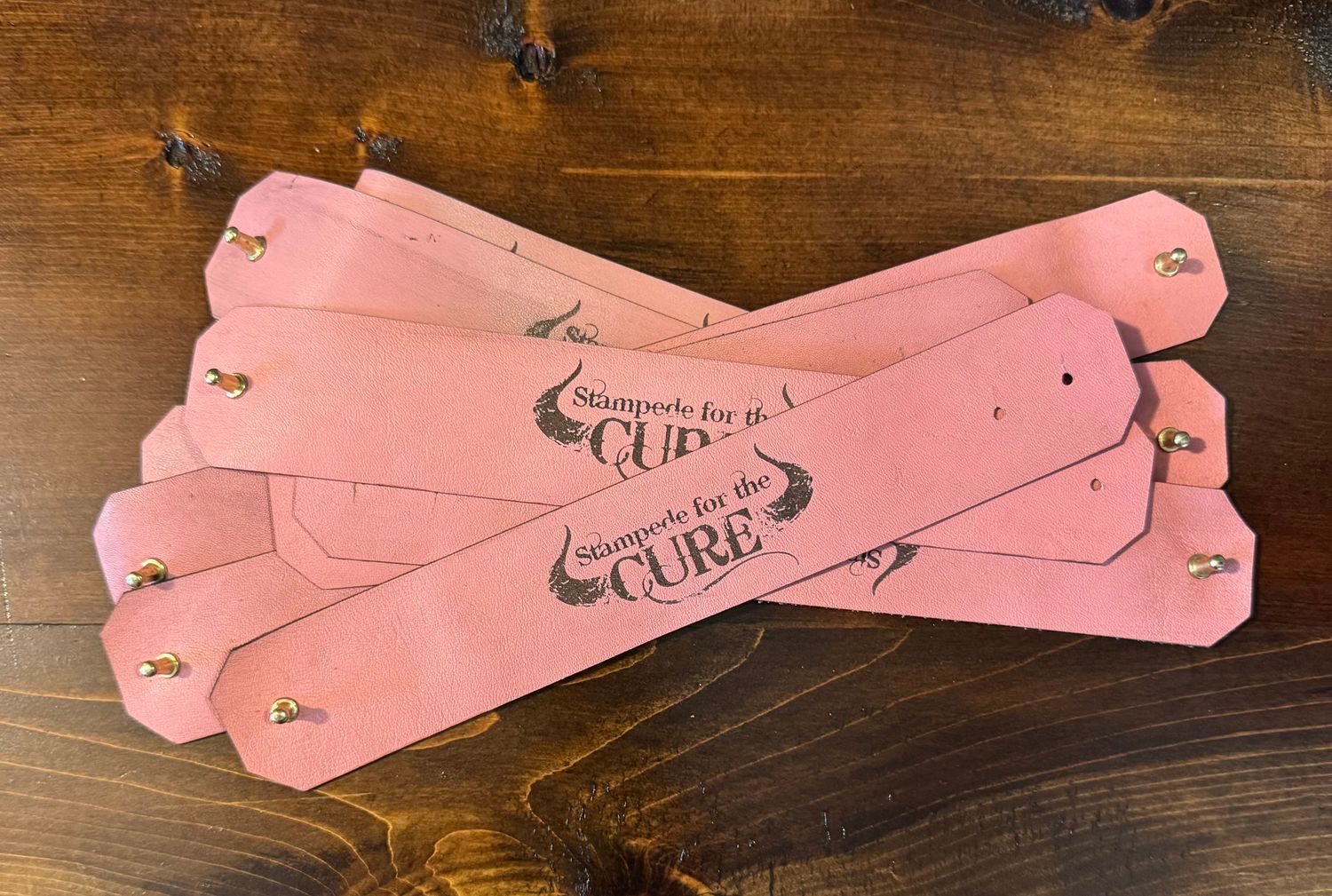 Pink leather cuff bracelet