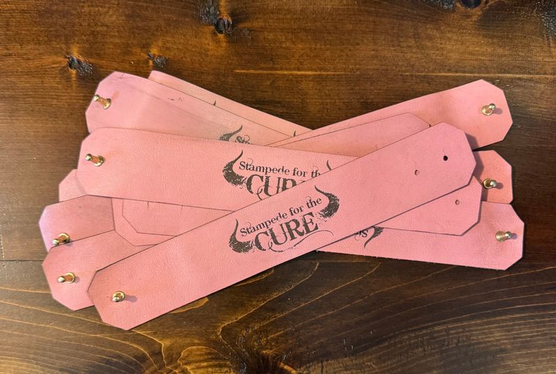 Pink leather cuff bracelet