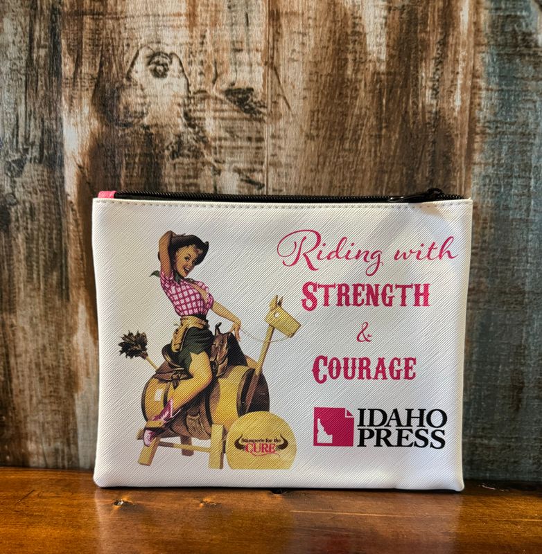 Riding with Strength and Courage Make up bag