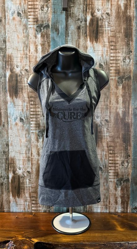 Gray/Black sleeveless hoodie