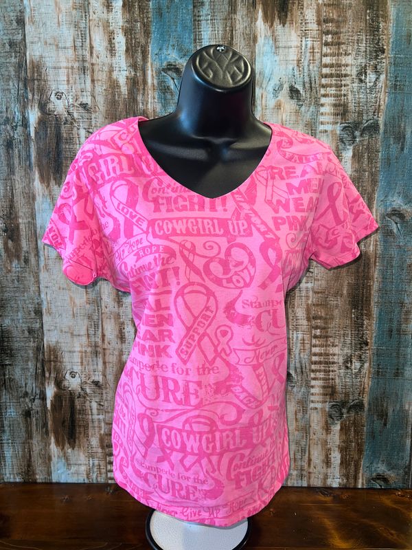 Tone on Tone Pink V-Neck