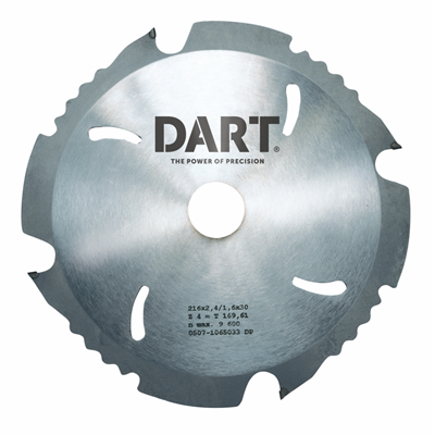 Dart PCD Fibre Cement Board Saw Blades 216mm 8 Teeth