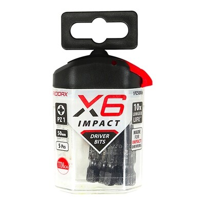 PZ1 x 50mm X6 Impact Bits Pack of 5