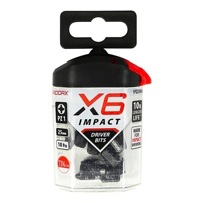 Timco X6 PZ1 25mm Impact Bits Pack of 10 Bits