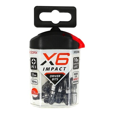 Timco X6 PZ3 25mm Impact Bits Pack of 10 Bits